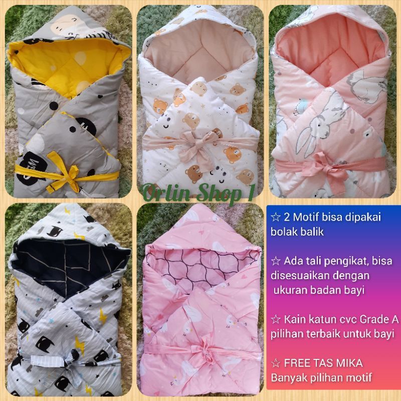 Selimut topi bayi / Hoodie blanket baby / selimut bayi / bedcover baby