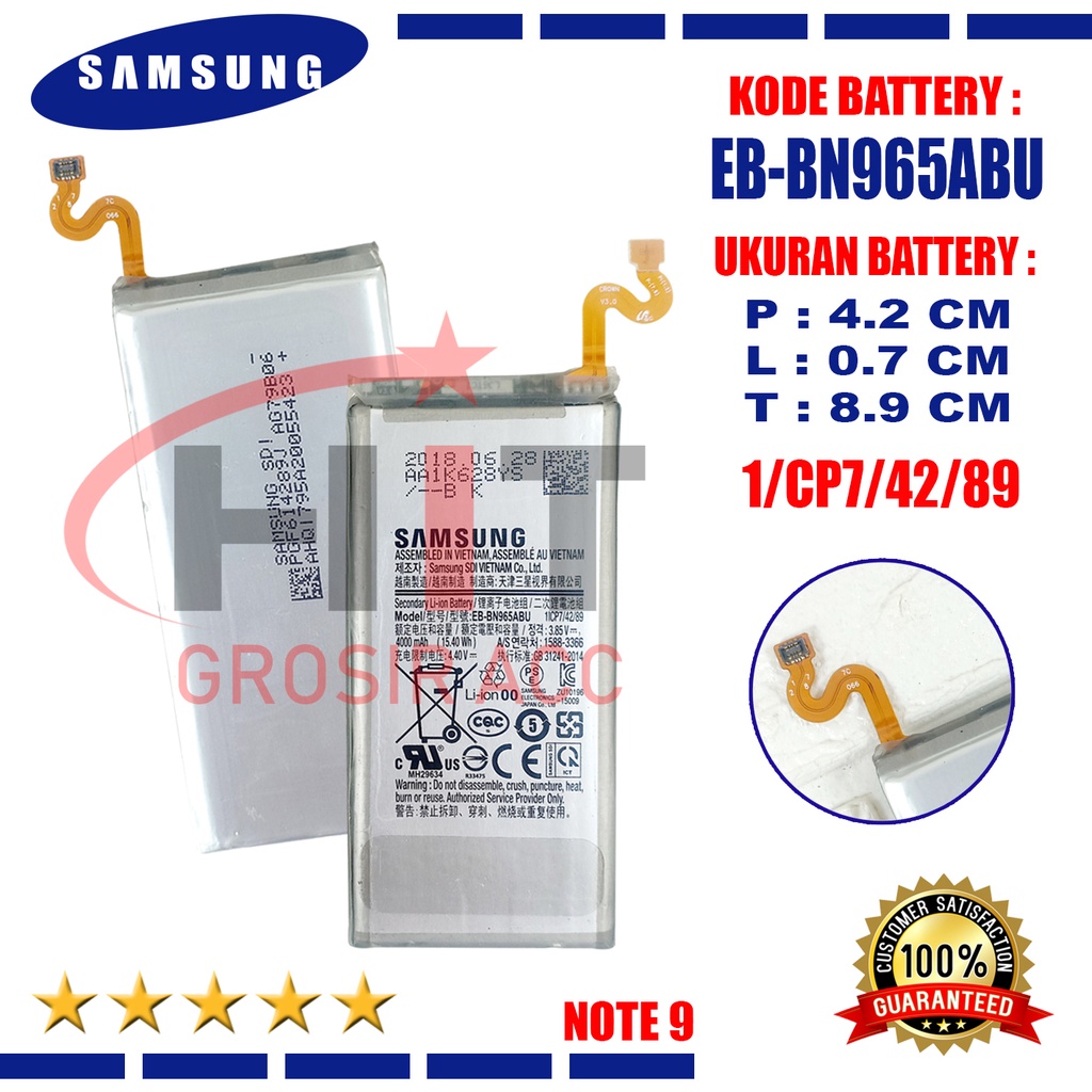 Baterai Battery EB-BN965ABU For Samsung Galaxy Note 9 Note9 N960 SM-N960F N9600 N960U N960N N960W