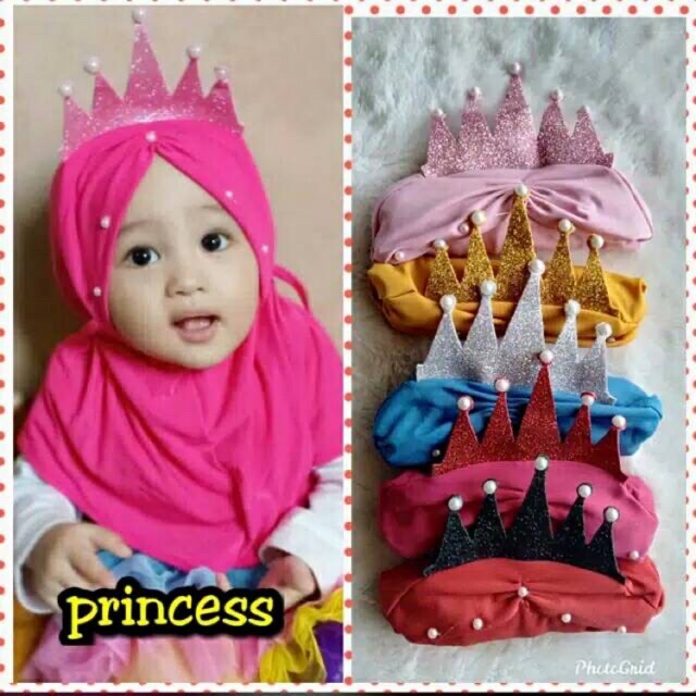 Jilbab Anak Princess Crown Mutiara Mahkota 0-3th