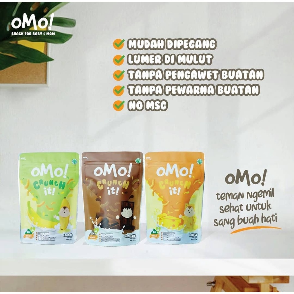 OMO Crunch It 25g - Snack Sehat Bayi - Cemilan Anak - Omo! Healthy Snack