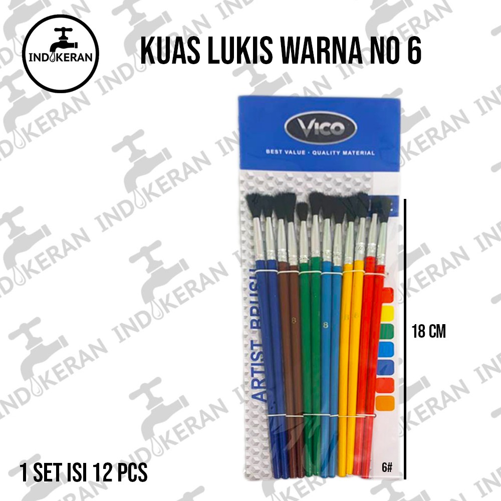 INDOKERAN - Kuas Lukis Warna No 6 - High Quality