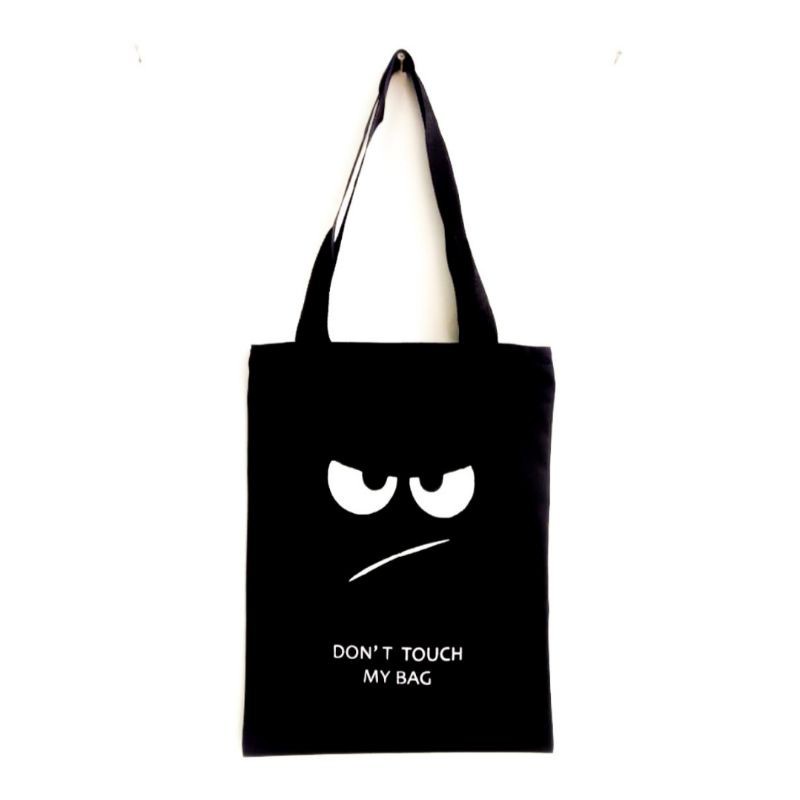 TOTEBAG DON'T TOUCH MY BAG  (resleting) bahan drill halus premium || kiiyoomii ||