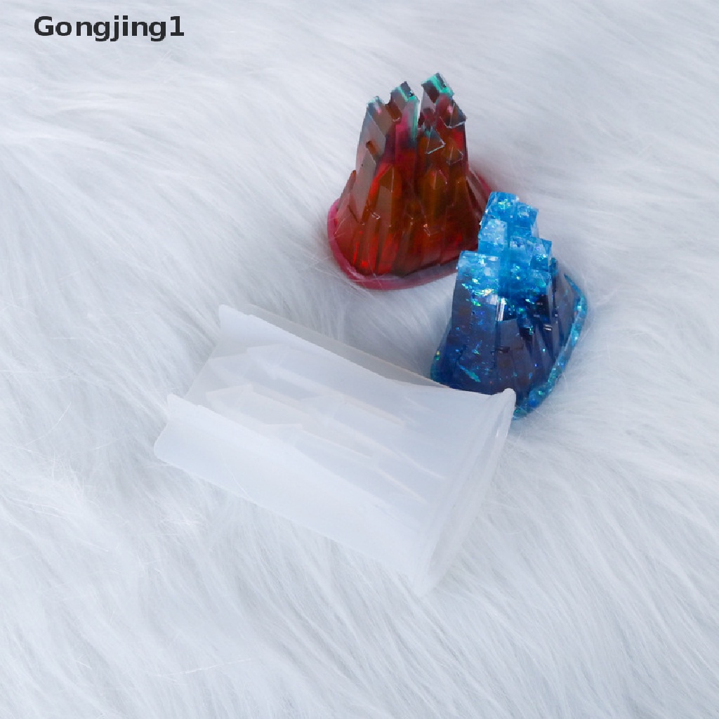 Gongjing1 Cetakan Resin Epoksi Handmade DIY Bentuk Kastil 3D Bahan Silikon