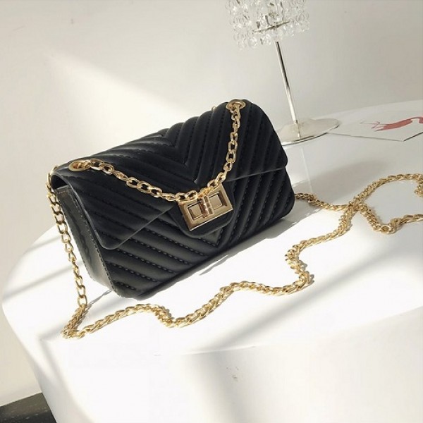 TAS TANGAN JINJING RANTAI SELEMPANG HITAM WANITA HIJAB VINTAGE REMAJA