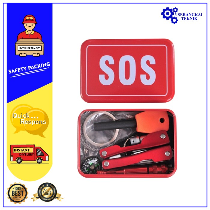 Portable SOS Tool Kit Earthquake Emergency Onboard Outdoor Survival