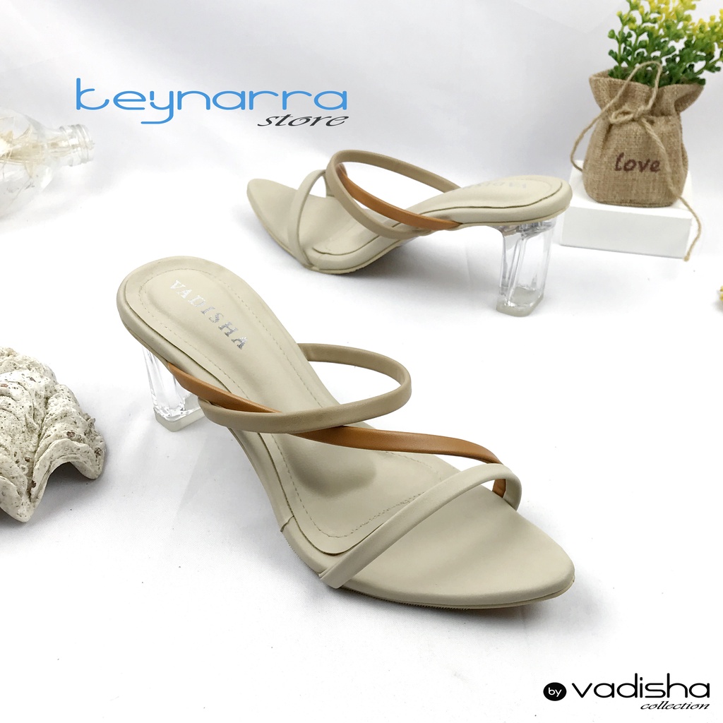 keynarra Best Quality bella Heels Kaca Oval  7 cm Transparan CM 507