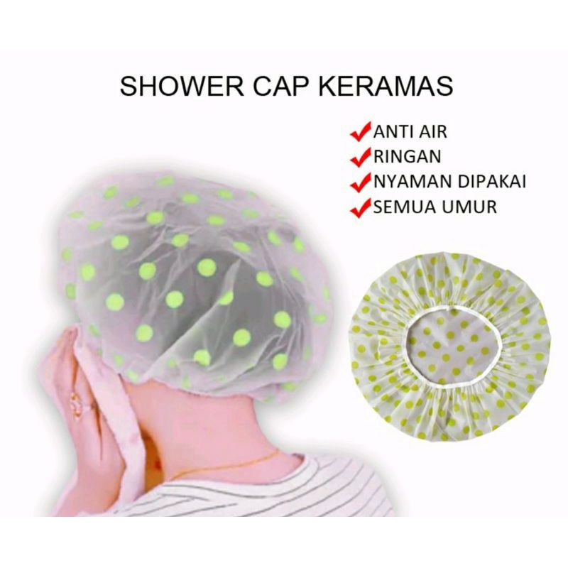 Shower Cup Tutup Penutup Kepala Keramas Mandi Hair Rambut Anti Air Waterproof Kutu