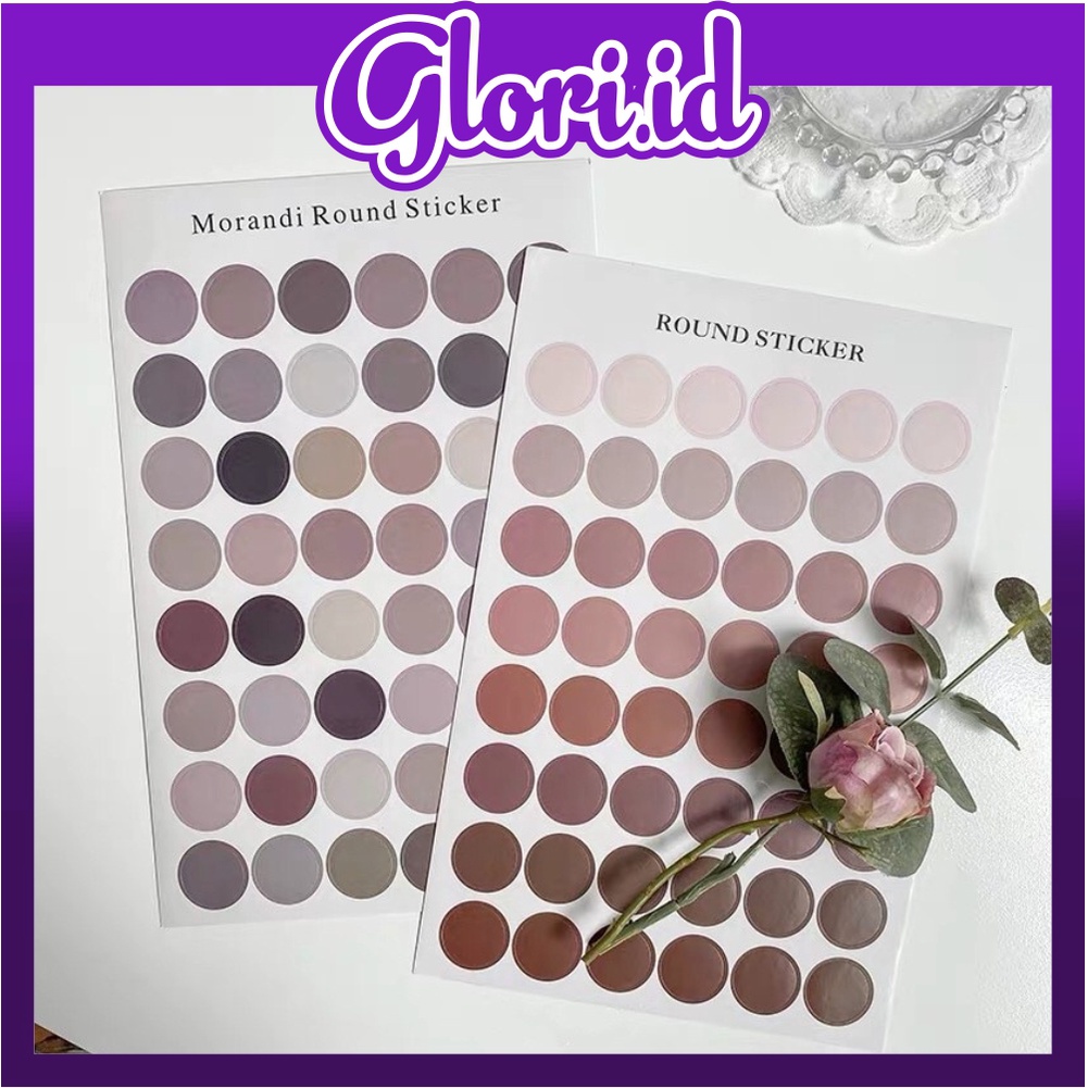 

GLORI.ID R438 [ 48 pcs ] Stiker Bulat/Dot Round Sticker Sticker Deco Aesthetic Untuk Scrapbook Bujo Journal