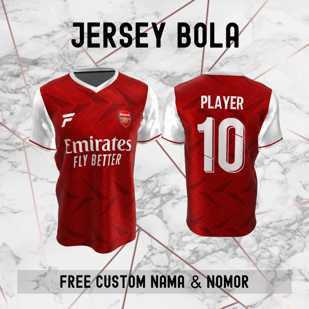 Jual Jersey Arsenal Klub Bola Baju Kaos Custom Nama Dan Nomor Punggung Shopee Indonesia