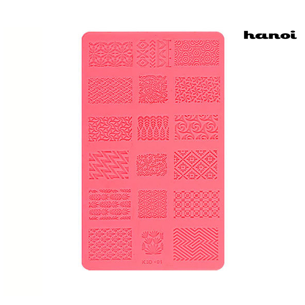 HN_Nail Template Exquisite Practical Colorful Silicone Nail Stemping Plates for Girl