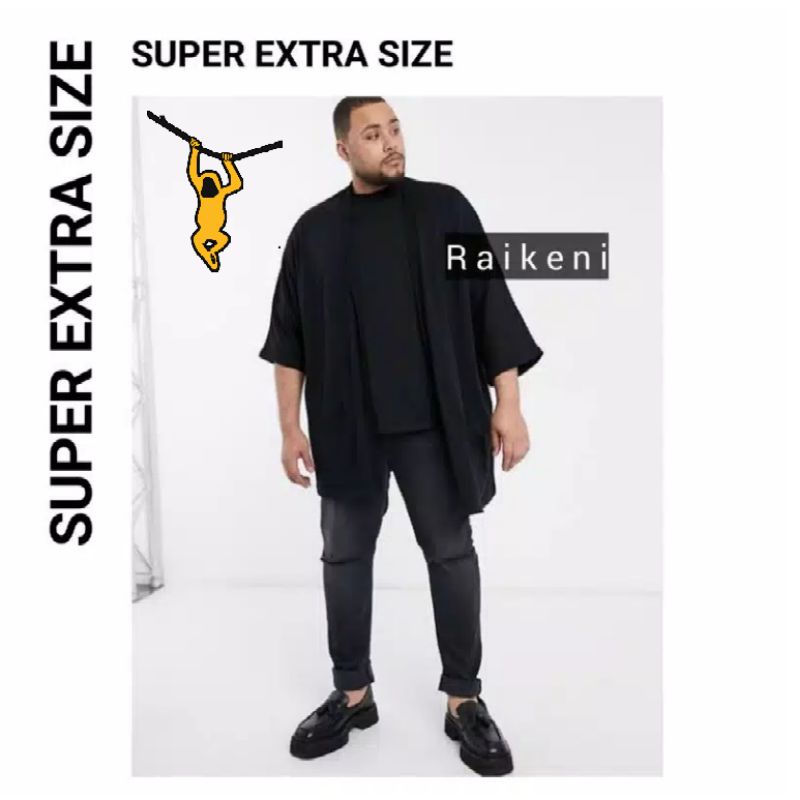 RAIKENI Kimono Jepang JUMBO | Kimono Jaket Extra Size Etnik  | Cardigan XXL XXXL | Kimono Big Size
