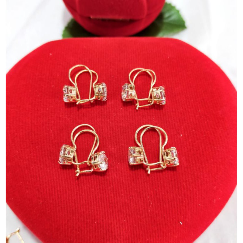 Anting Desy, perak 925, sepuh emas kuning