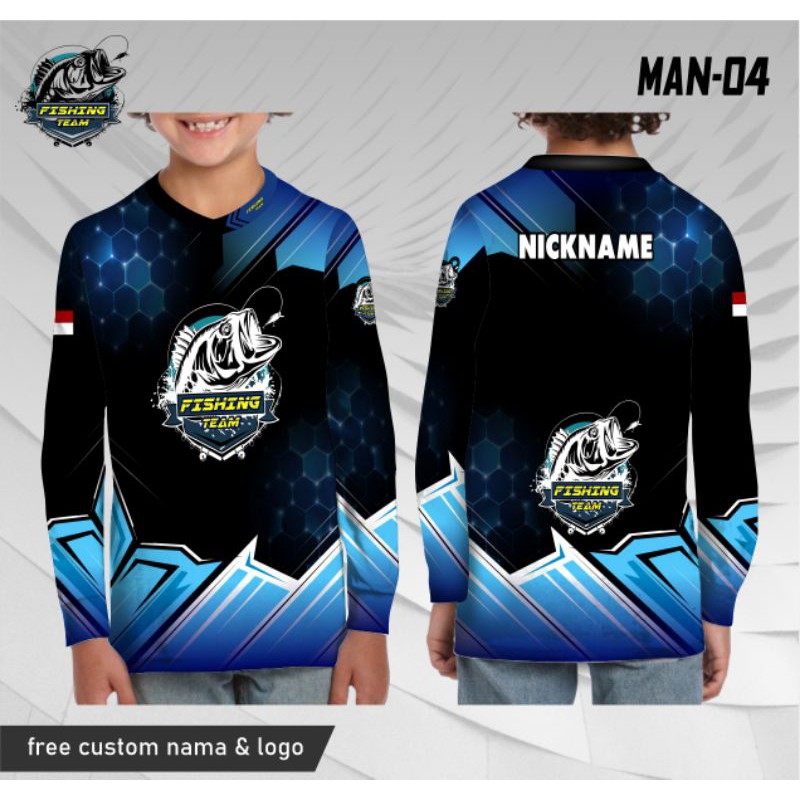 jersey mancing mania anak fishing jersey lengan panjang