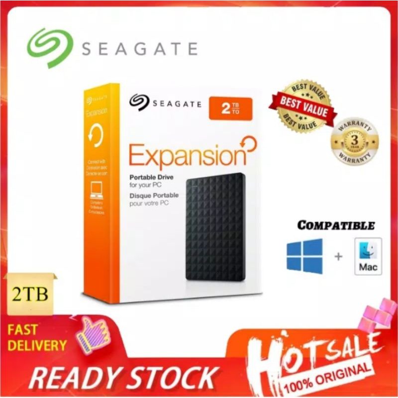 Seagate 2TB Hardisk Eksternal ORIGINAL Dapat (3pcs)