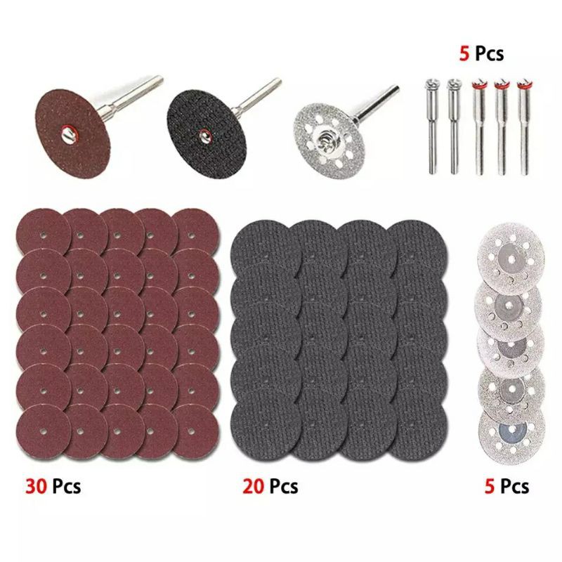 ISI 60pcs Mata Potong Plat Besi Baja Ringan Galvalum Diamond Cutting Disc Bor Mini grinder