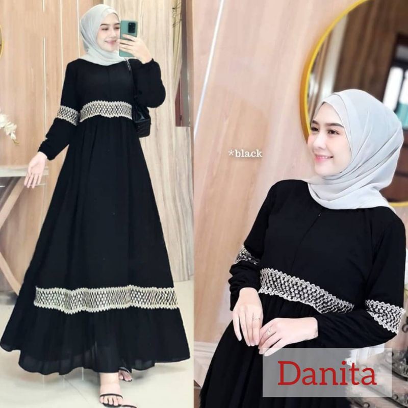 DRESS MALAYSIA CERUTY BABYDOLL RENDA/DANITA DRESS/GAMIS CERUTY FIT XL TERBARU/FASHION MUSLIM WANITA MELAYU/FAR MOSLEMSTORE