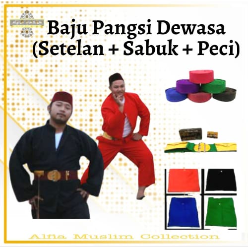 Setelan Baju .Pangsi Dewasa Baju Betawi Set Palang Pintu Baju Setelan Adat Betawi