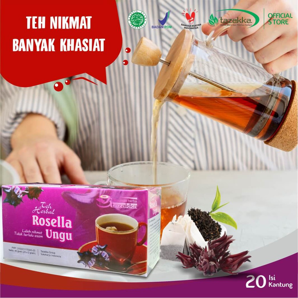 

Teh Celup Bunga Rosella Rosela Ungu Herbal Tazakka Offiicial Store Minuman Kesehatan Antioksidan