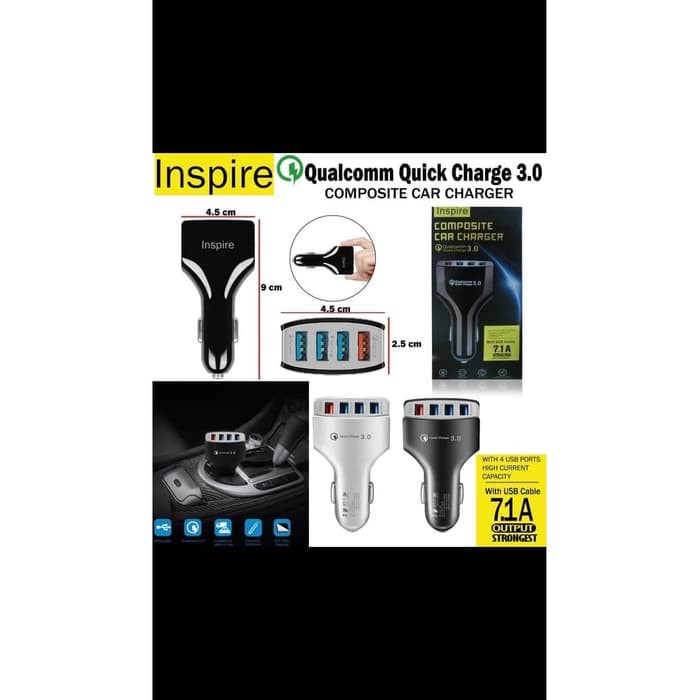 KEPALA SAVER CHARGER MOBIL INSPIRE INS-CC03 4USB FAST CHARGING