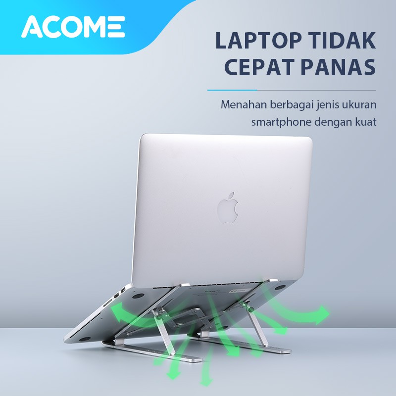 ACOME Stand Holder Laptop Portable Alumunium Alloy Garansi Resmi 1 Thn ALS01-6