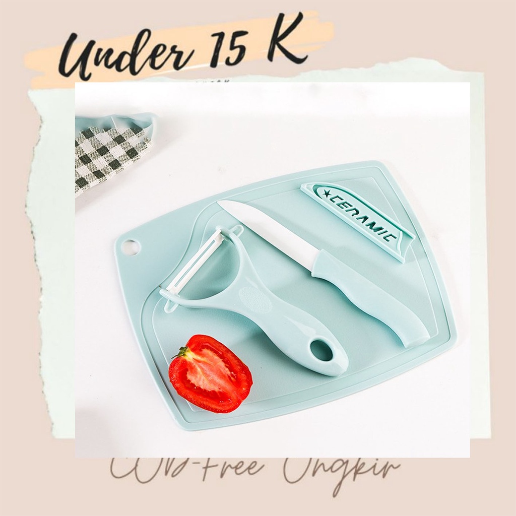 Set pisau dapur 3 IN 1 - AC 48 – Pisau  set  telenan peeler murah kitchen knive set  tempat paket pi