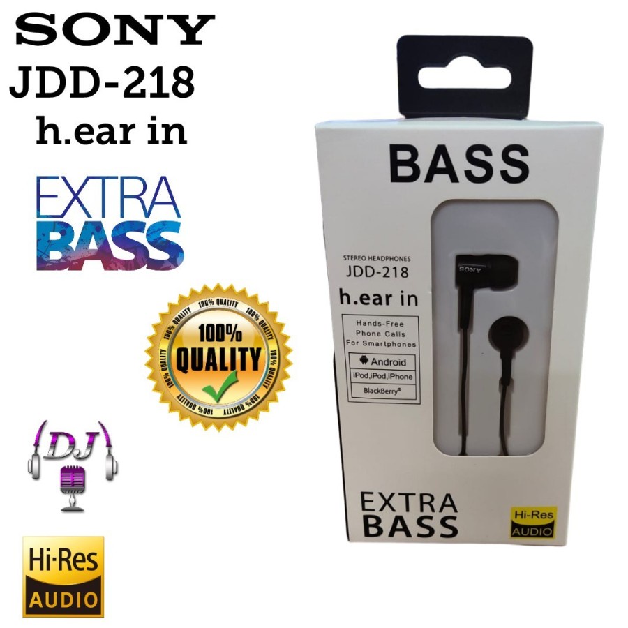Hf Headset Sony JDD-218 Earphone Hi-fi Audio Sound Extra Bass