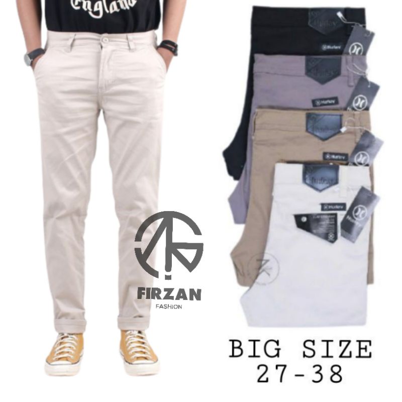 Celana Panjang Chino Pria Slim fit Kerja kantor Santai Liburan Cowok Gentleman Boy Skinnyhtytth