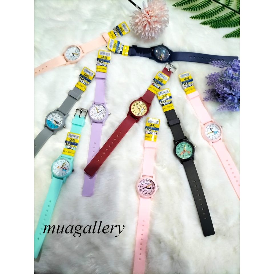 JAM TANGAN WANITA Q&amp;Q QQ ANALOG / JAM TANGAN WANITA FASHION QnQ TALI RUBBER WARNA