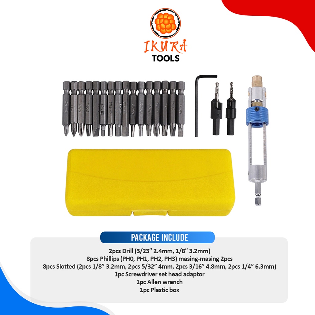 IKURA SDS201 Mata Bor Obeng Set 20pcs Screwdriver Bit Flip Bolak Balik