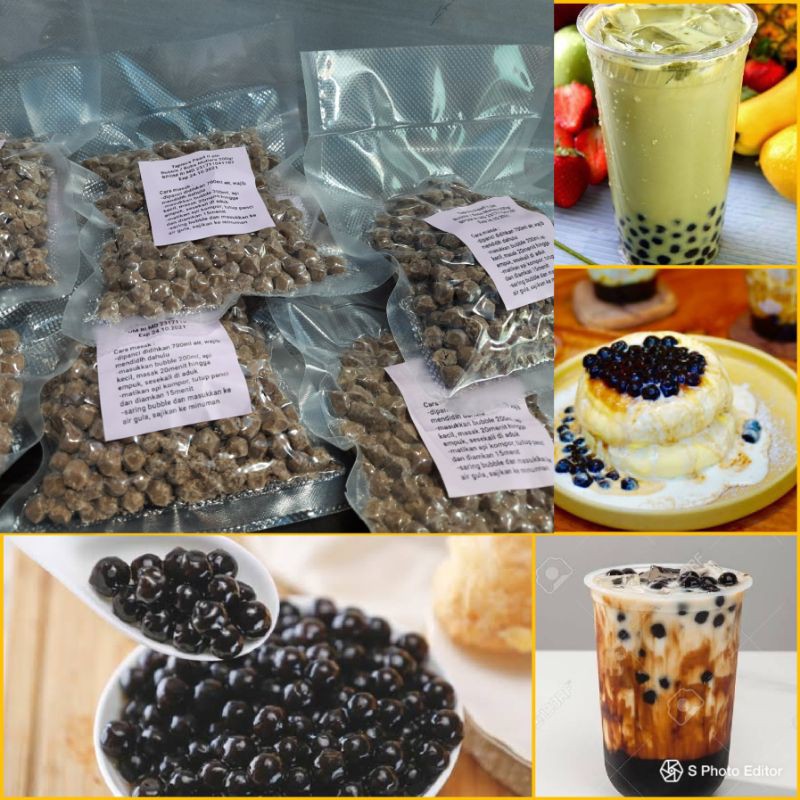 Bubble tapioca pearl 200gr boba drink minuman bubble black kekinian halal bubble tea