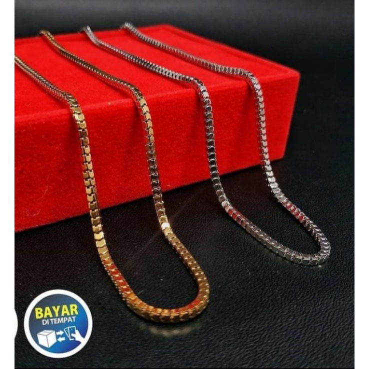 kalung titanium Milano kaca/awet dan tidak luntur