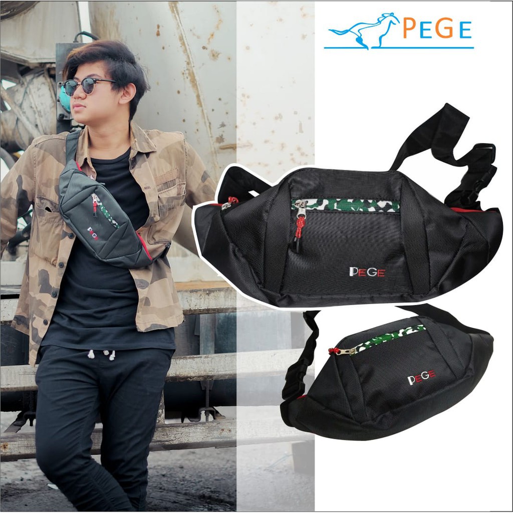 PG 8807 - Tas slempang Waistbag Pria waisbag selempang Pinggang Bahan Kuat Import Waterproff