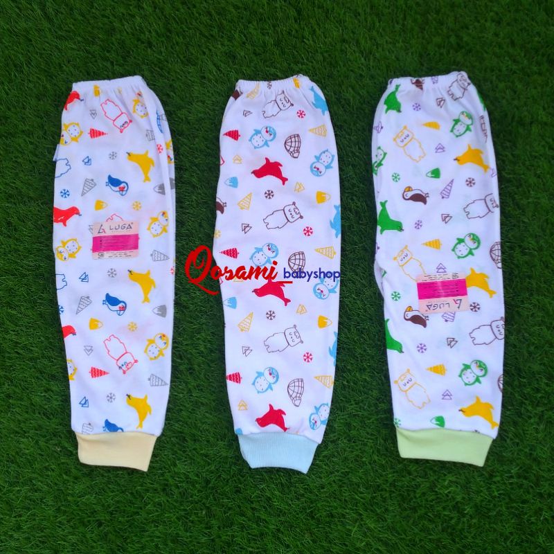 LUGA 3 pcs Celana Panjang Bayi Newborn Motif SNI