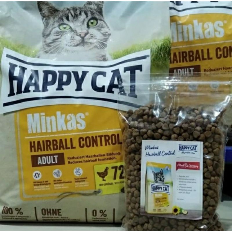 Happy Cat Minkas Hairball Control Repack 1 kg Makanan Kucing Happycat