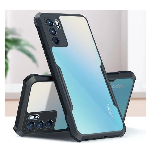 Case Oppo Reno 6 4G / Reno6 5G Shockproof Transparant Hard Back Soft Slim Cover Anti Crack