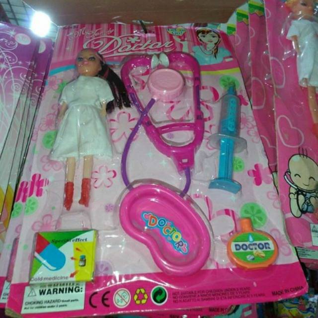 Mainan anak dokter dokteran doctor barbie set
