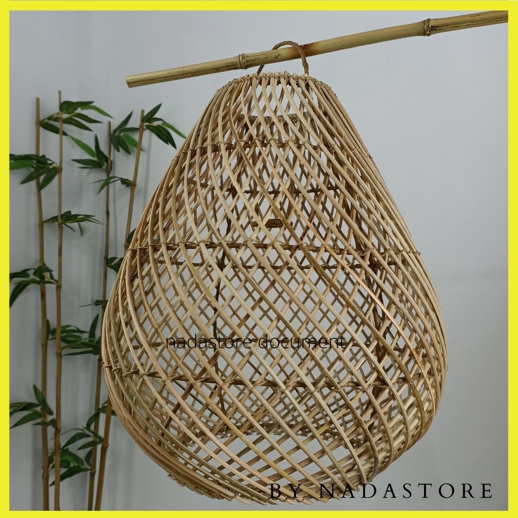 LAMPSHADE RATTAN / LAMPION ROTAN / KAP LAMPU RUSTIC MATERIAL RATTAN HANDMADE BY NADASTORE