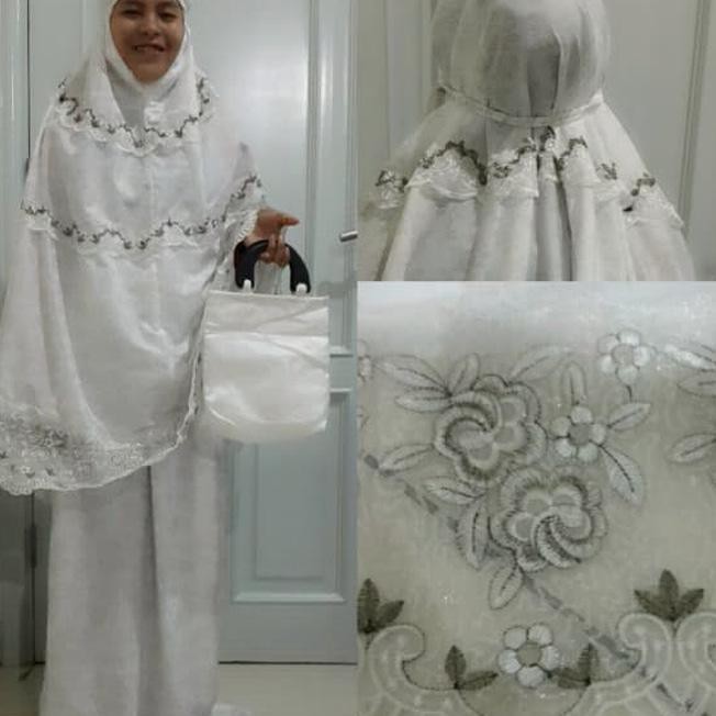 Mukena Renda Putih Cantik Elegant Mewah Harga Grosir