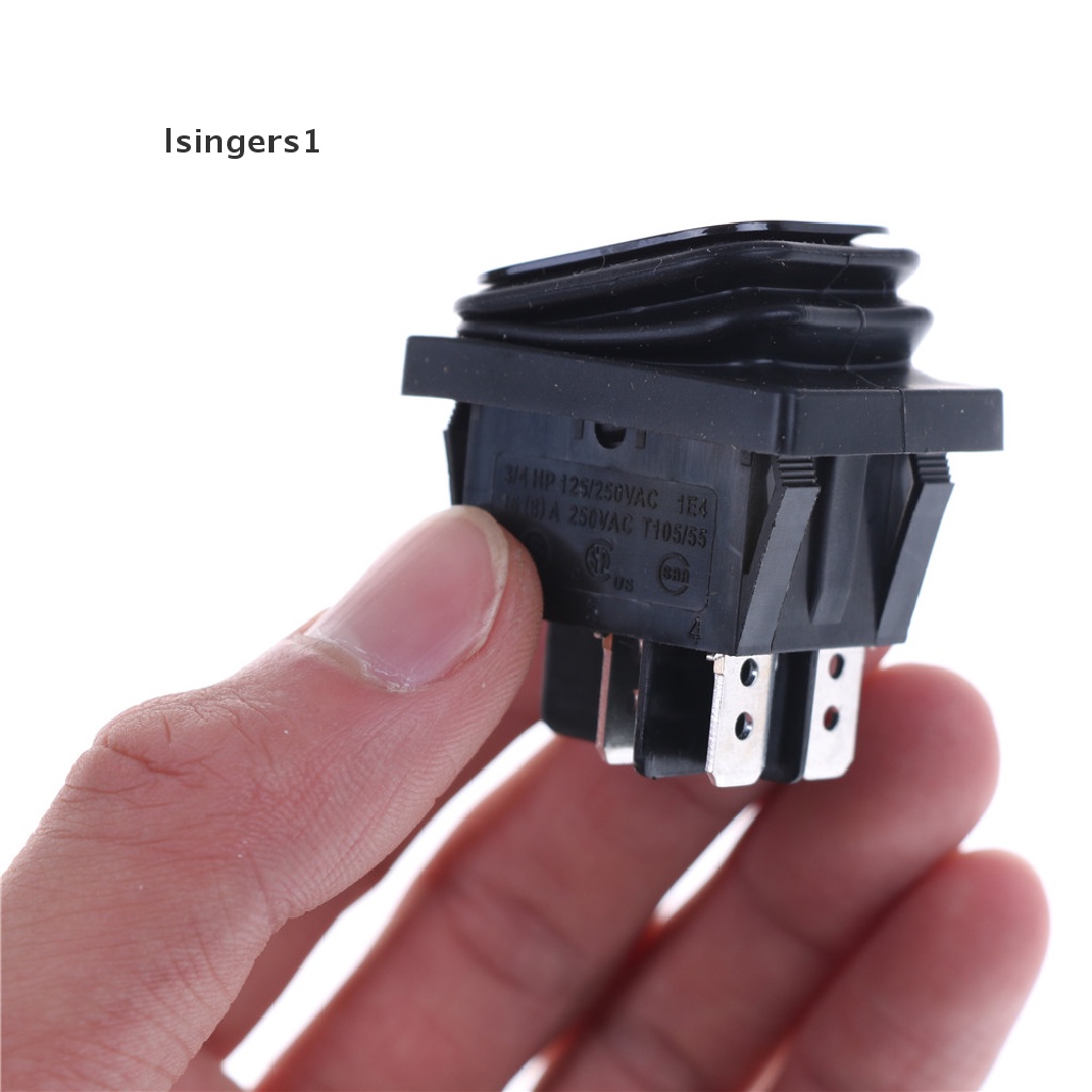 (lsingers1) Saklar Rocker Switch DPST 4-pin 2 Posisi 16A 250V Anti Air Warna Hitam T85