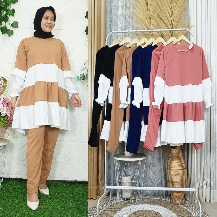 DANETA SET TUNIK DAN CELANA SETELAN WANITA GL FASHION