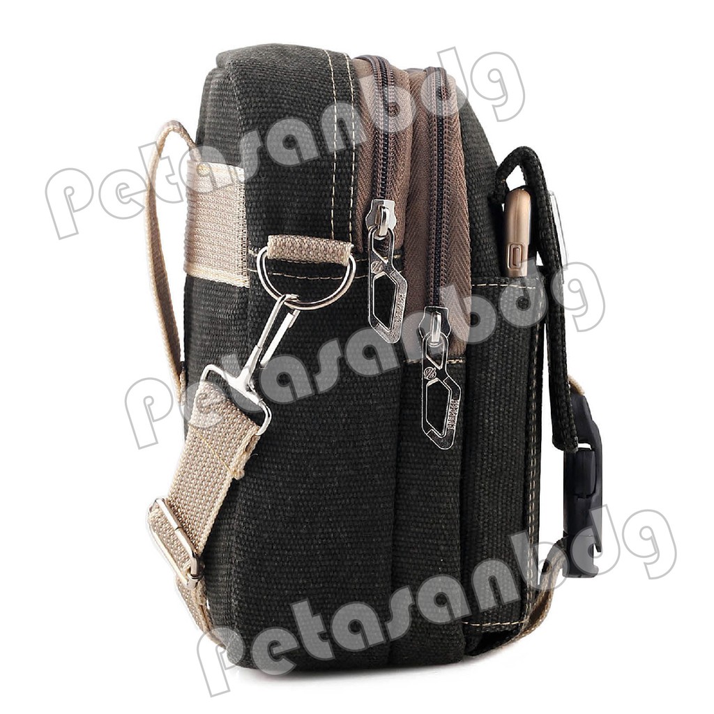 RTM - Braun Fox Mini Dutcher Tactical Molle Canvas Waist Small Bag Military - Dark Grey