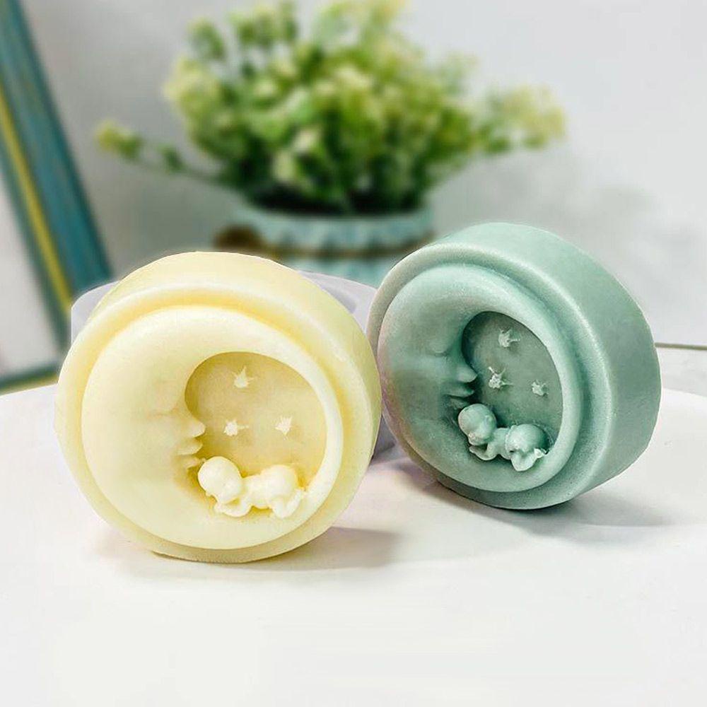 Cetakan Sabun Silikon Nanas 3D Multi-Fungsi Bulan Bayi Lucu Bulat DIY Craft Handmade Soaps Supplies