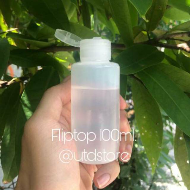 Botol fliptop 100ml HDPE untuk handsanitizer, serum, toner, dll