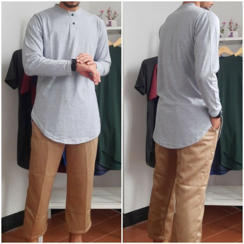 kaos kurta lengan panjang/kurta/atasan lengan panjang/baju kurta lengan panjang/kaos kurta pakistan