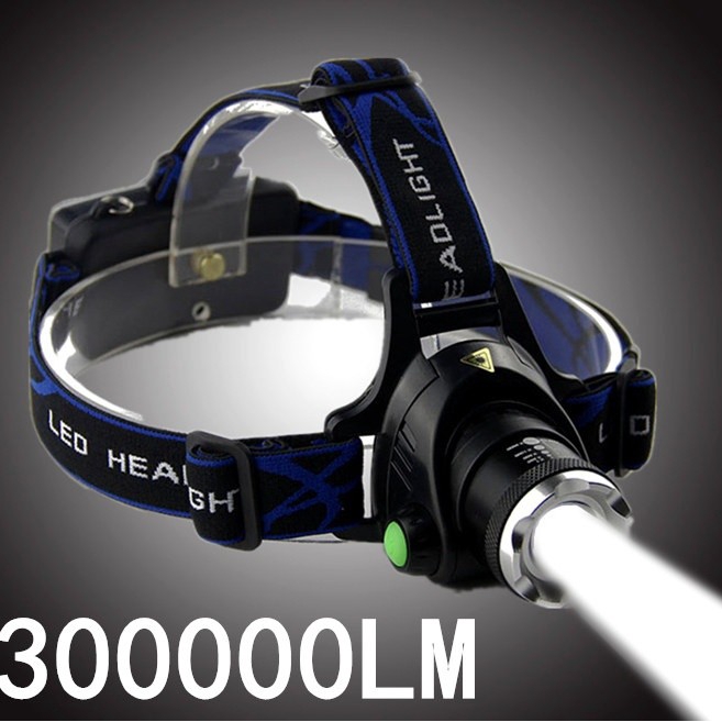 300000LM Senter Kepala LED Head Lamp XML-T6 Zoomable