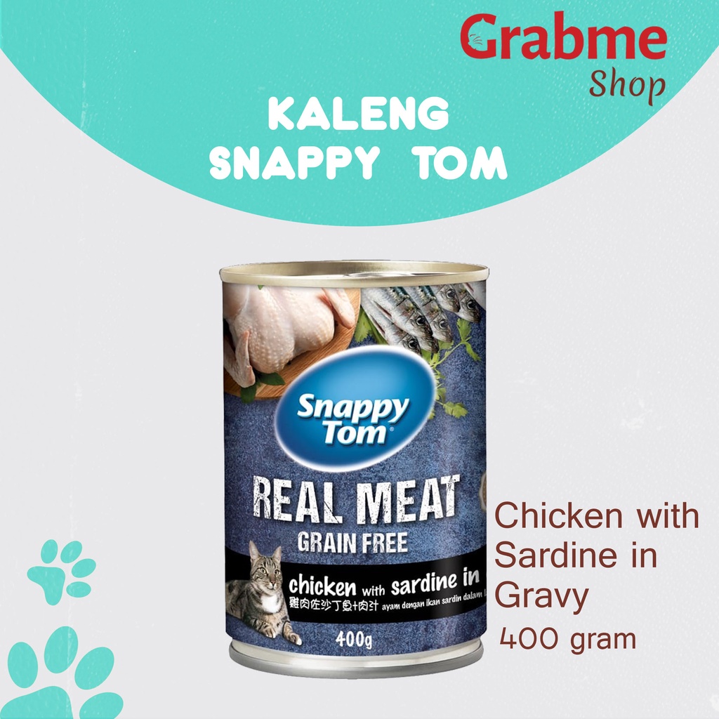 Makanan Kucing basah Snappy Tom kaleng 400g All Varian 1dus isi 12pcs - GRAB GOSEND