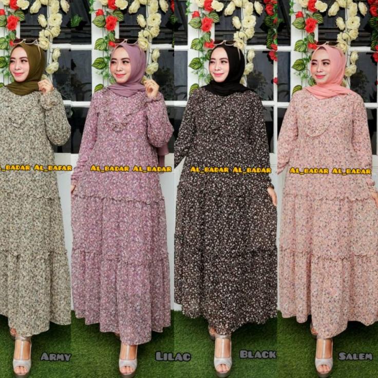 [KODE PRODUK EV7HM6499] GAMIS CERUTY BABYDOLL MOTIF BUNGA REMPEL V DADA, DRESS CERUTY BABYDOLL , GAM
