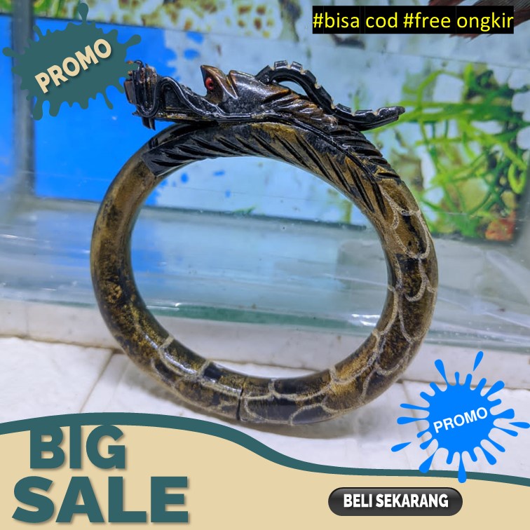 Gelang taliarus kuning ukir naga