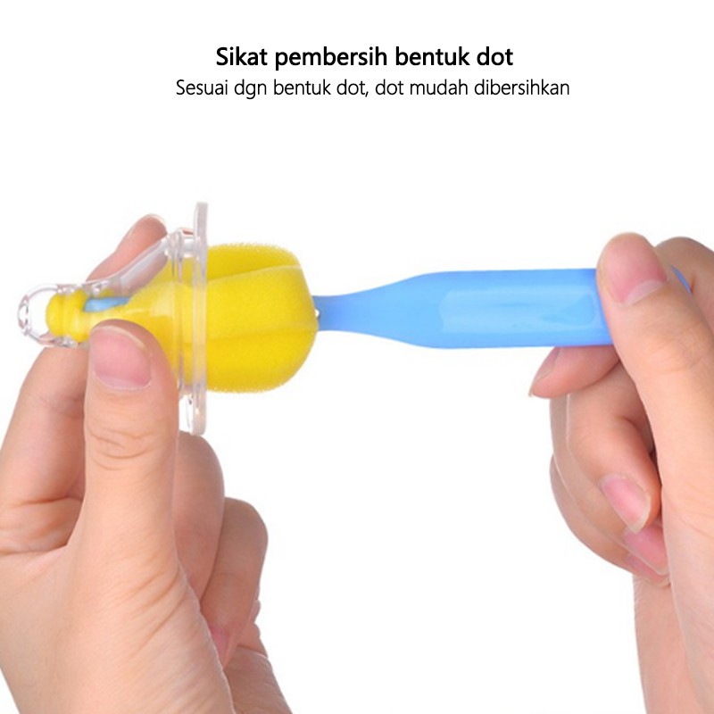 HIPPO LAND Sikat Spons Pembersih Botol Susu / Dot Bayi / Sikat Botol 66