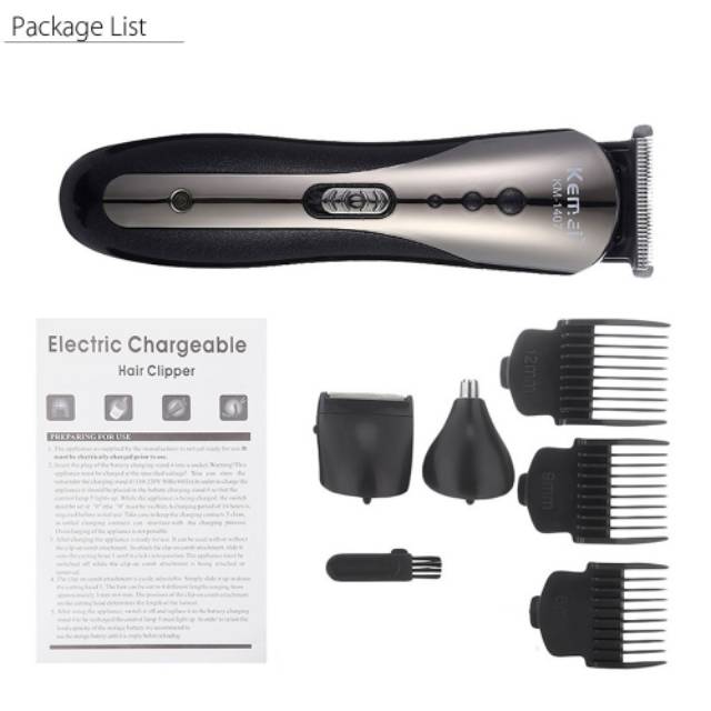 Kemei Alat Cukur Elektrik Hair Trimmer Shaver Rechargeable